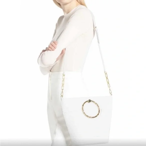 Ted Baker White Croc-Embossed Tote Bag with Gold Accents - Picture 3 of 16